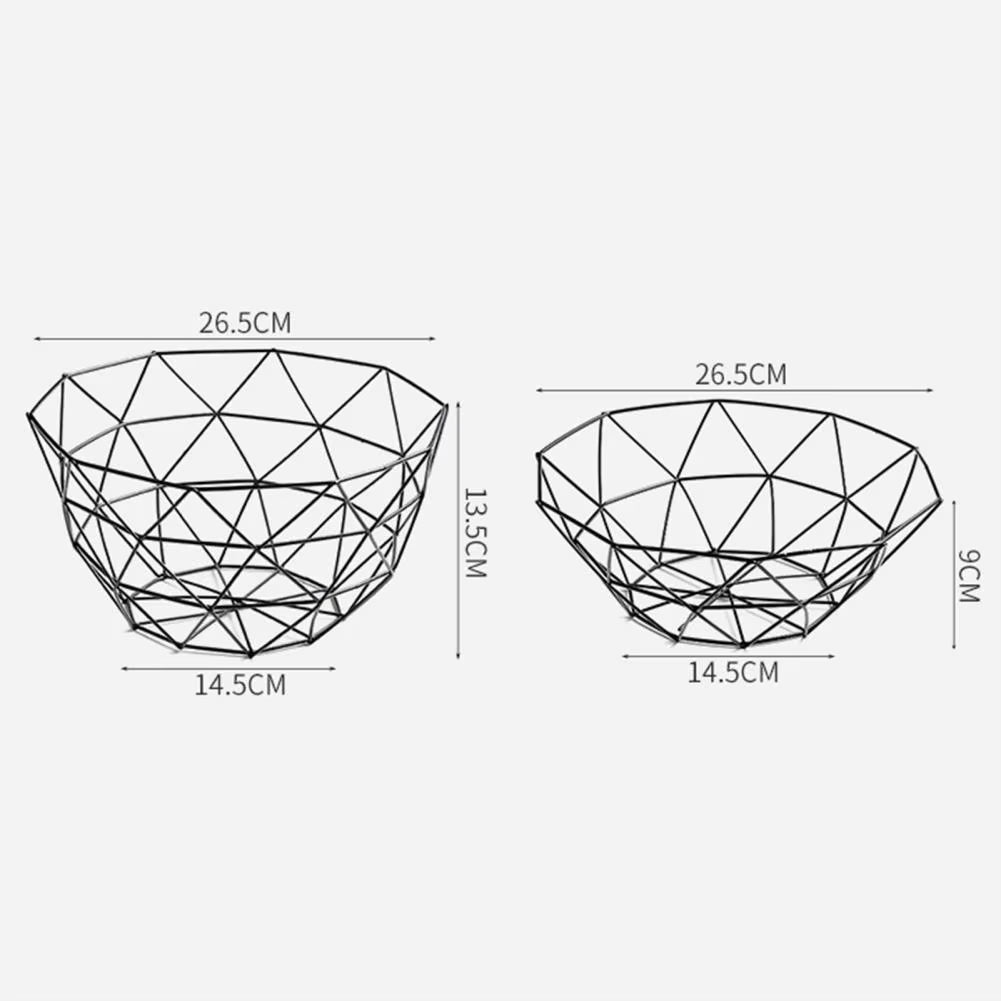 Bandeja de hierro para frutas, cesta de almacenamiento para cocina, mesa, tazón para dulces, organizador de decoración del hogar