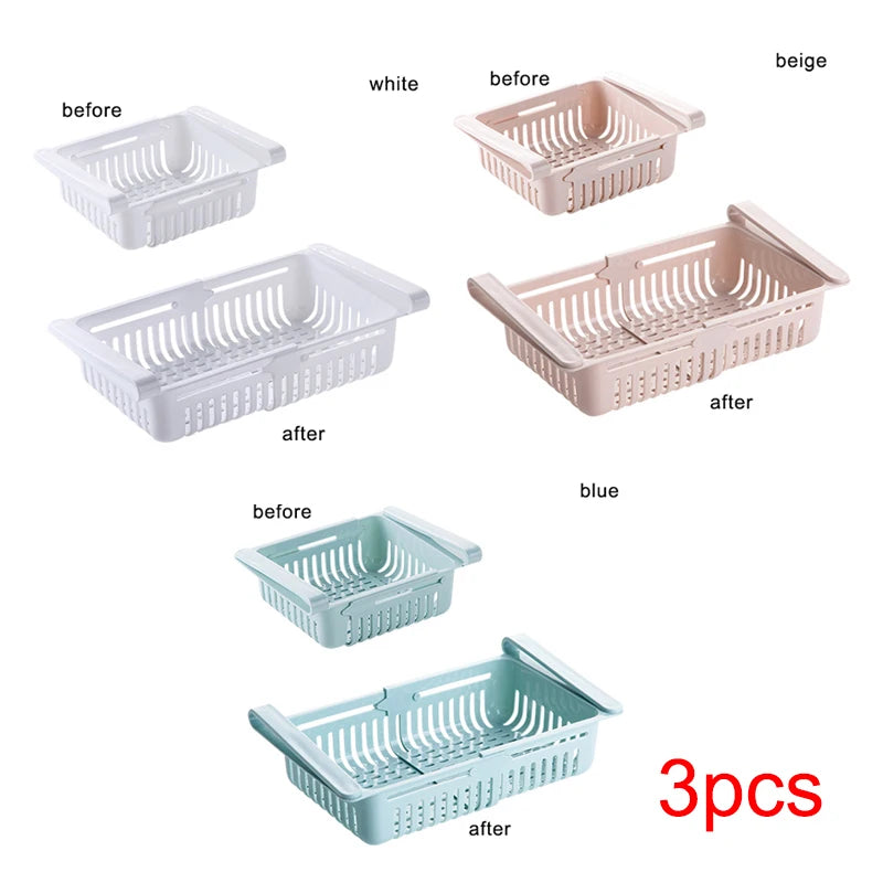 Organizador de estantes de almacenamiento para cocina, organizador de accesorios de cocina, estante de almacenamiento para refrigerador, caja de almacenamiento
