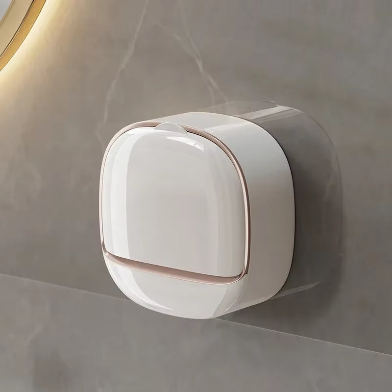 Jabonera de pared ABS con tapa, impermeable, para baño, organizador de viaje