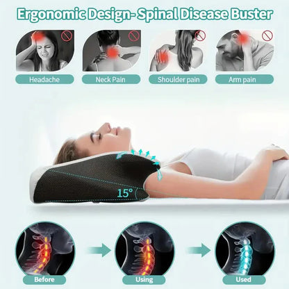 Almohada cervical con memoria Butterfly Sleep, cómoda almohada de espuma viscoelástica de rebote lento para dormir, almohada ortopédica para masaje cervical