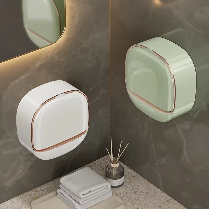 Jabonera de pared ABS con tapa, impermeable, para baño, organizador de viaje