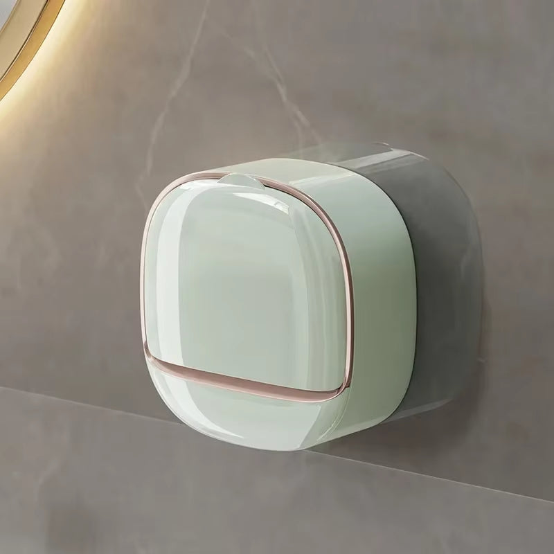 Jabonera de pared ABS con tapa, impermeable, para baño, organizador de viaje
