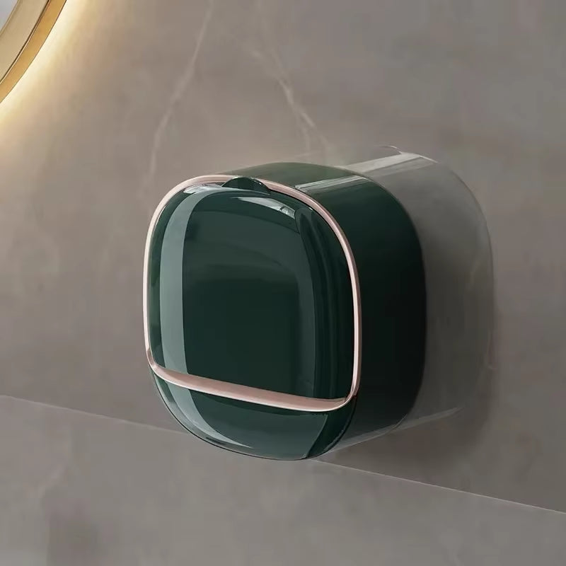Jabonera de pared ABS con tapa, impermeable, para baño, organizador de viaje