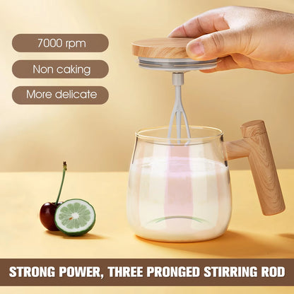 Taza mezcladora eléctrica de alta velocidad de 400 ml, 7000 RPM, con agitador automático impermeable para café, leche, proteína en polvo