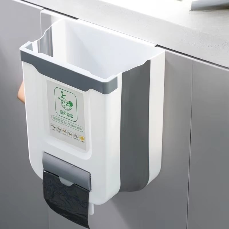 Basurero plegable para cocina, para montar en la pared, para puerta de armario, para vehículos