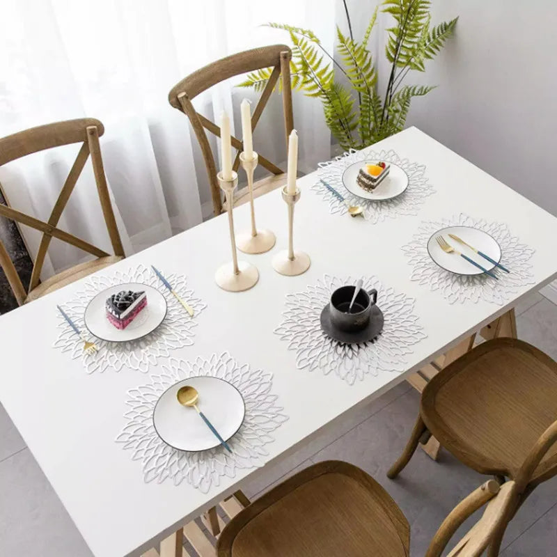 1 posavasos de PVC hueco con aislamiento, antideslizante, para mesa, decoración del hogar, boda, resistente al calor, para mesa de comedor.