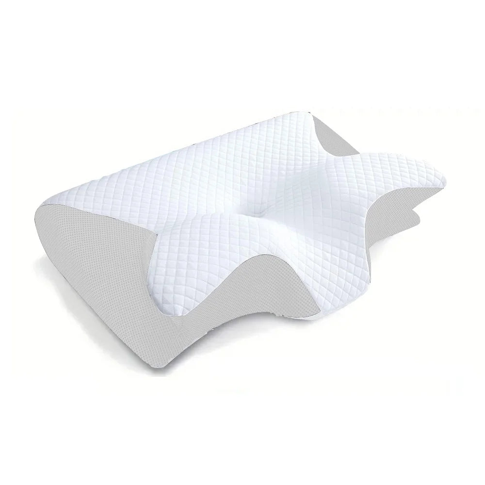 Almohada cervical con memoria Butterfly Sleep, cómoda almohada de espuma viscoelástica de rebote lento para dormir, almohada ortopédica para masaje cervical