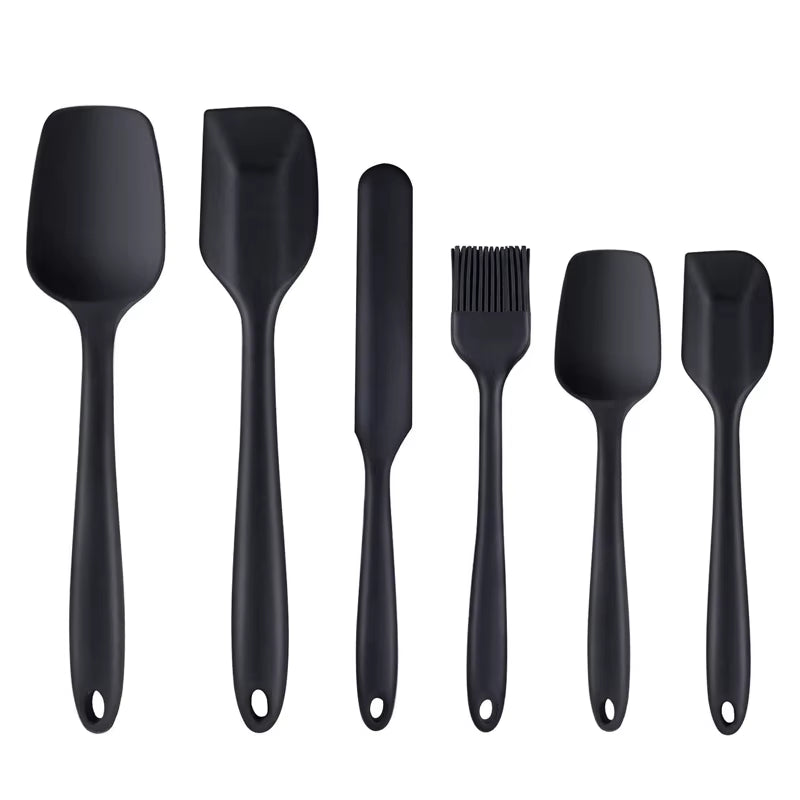Juego de 6 espátulas de silicona antiadherentes y resistentes al calor, para cocinar, hornear y mezclar, KC0320