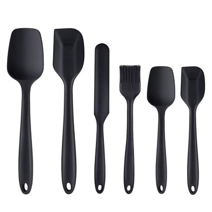 Juego de 6 espátulas de silicona antiadherentes y resistentes al calor, para cocinar, hornear y mezclar, KC0320