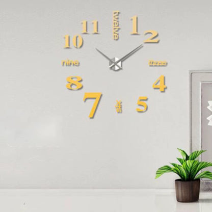Reloj de pared 3D DIY con pegatinas de espejo para sala de estar, estilo europeo, decoración del hogar, reloj colgante, envío directo