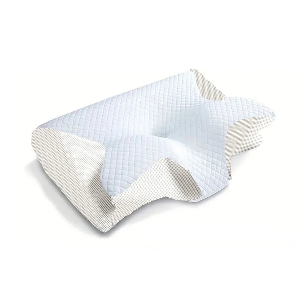 Almohada cervical con memoria Butterfly Sleep, cómoda almohada de espuma viscoelástica de rebote lento para dormir, almohada ortopédica para masaje cervical