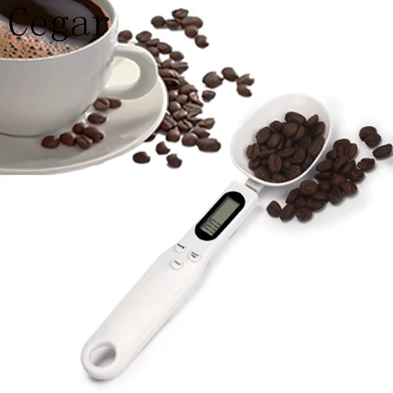 Báscula de cocina digital LCD, cuchara medidora electrónica para pesar alimentos, 500 g, 0,1 g, para café, té y azúcar.