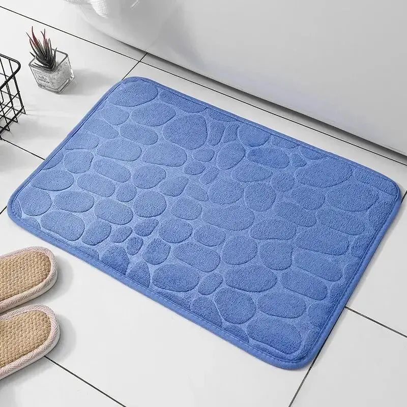 Alfombra de fibra en relieve, antideslizante, para baño y sala de estar, con guijarros, ideal para el hogar.