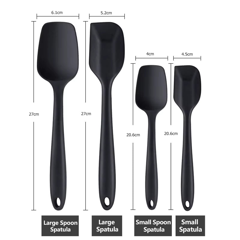 Juego de 6 espátulas de silicona antiadherentes y resistentes al calor, para cocinar, hornear y mezclar, KC0320