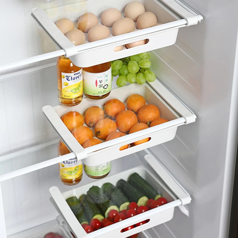 Organizador de estantes de almacenamiento para cocina, organizador de accesorios de cocina, estante de almacenamiento para refrigerador, caja de almacenamiento