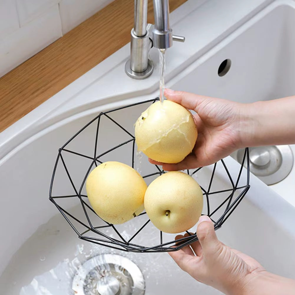 Bandeja de hierro para frutas, cesta de almacenamiento para cocina, mesa, tazón para dulces, organizador de decoración del hogar