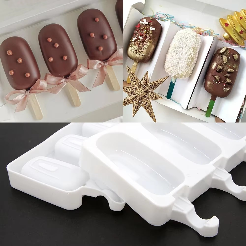 Molde de silicona Magnum de 4/8 celdas, molde de silicona para helado, moldes para paletas, molde para helado DIY, molde para hacer paletas de hielo, bandeja para hielo