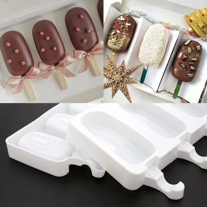 Molde de silicona Magnum de 4/8 celdas, molde de silicona para helado, moldes para paletas, molde para helado DIY, molde para hacer paletas de hielo, bandeja para hielo