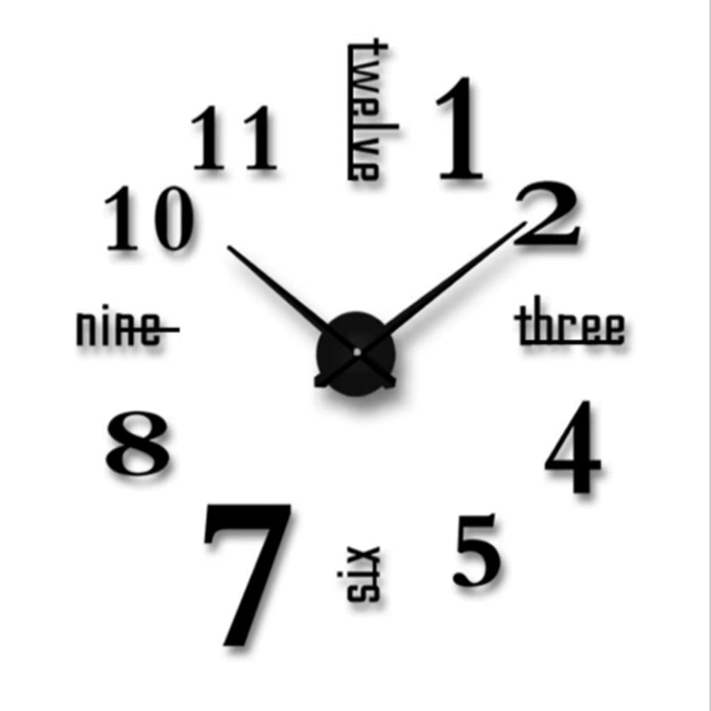 Reloj de pared 3D DIY con pegatinas de espejo para sala de estar, estilo europeo, decoración del hogar, reloj colgante, envío directo