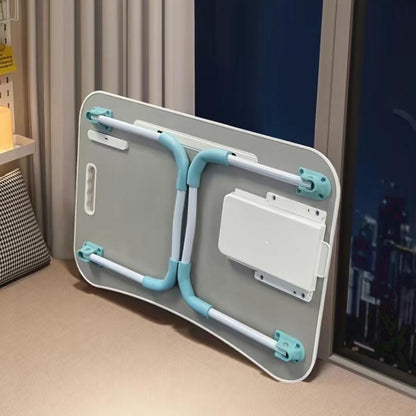 Mesa multifuncional con reposapiés, portavasos y cajón, 4 puertos USB, ventilador y luz. Bandeja plegable portátil para portátil, desayuno en la cama, lectura y escritura en el sofá o sillón. Escritorio para portátil en la cama.