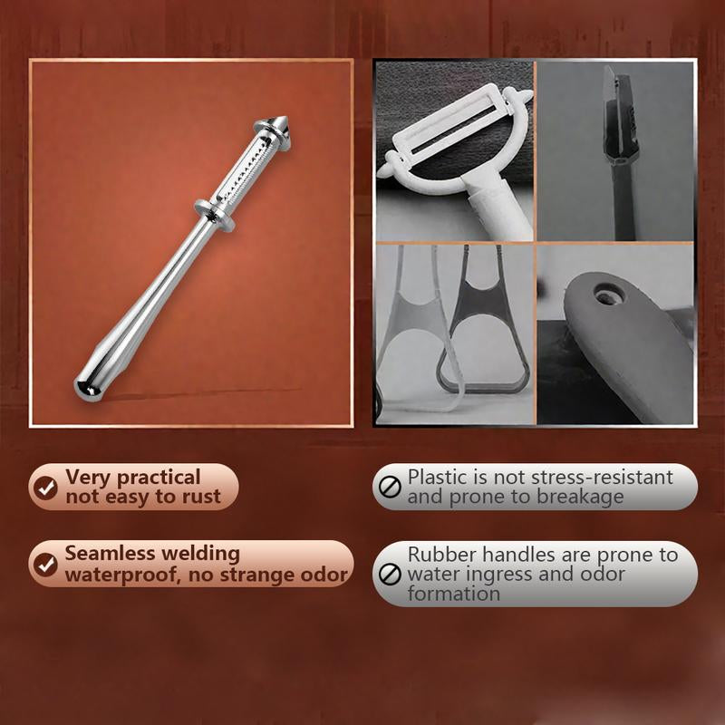 Pelador de verduras de acero inoxidable 2 en 1, en juliana, ultraafilado, para cocina, de primera calidad, para verduras y frutas, y zanahorias, con hoja dentada giratoria y mango ergonómico grueso y antideslizante.