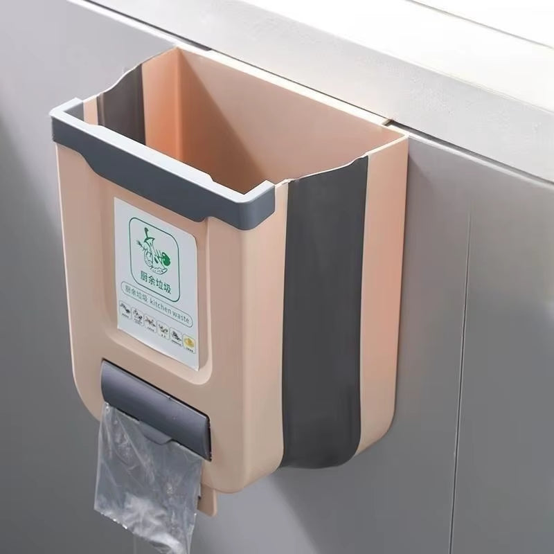 Basurero plegable para cocina, para montar en la pared, para puerta de armario, para vehículos
