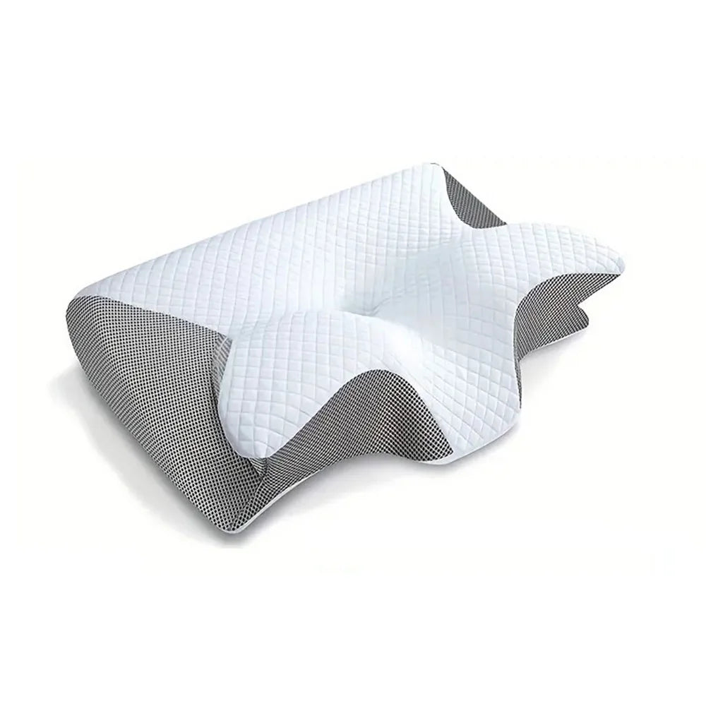 Almohada cervical con memoria Butterfly Sleep, cómoda almohada de espuma viscoelástica de rebote lento para dormir, almohada ortopédica para masaje cervical