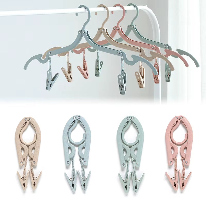 10 perchas plegables portátiles antideslizantes para exteriores, para ropa de viaje, organizador de almacenamiento de toallas y calcetines.
