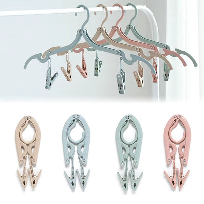 10 perchas plegables portátiles antideslizantes para exteriores, para ropa de viaje, organizador de almacenamiento de toallas y calcetines.