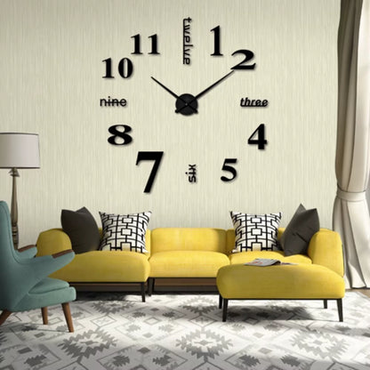 Reloj de pared 3D DIY con pegatinas de espejo para sala de estar, estilo europeo, decoración del hogar, reloj colgante, envío directo