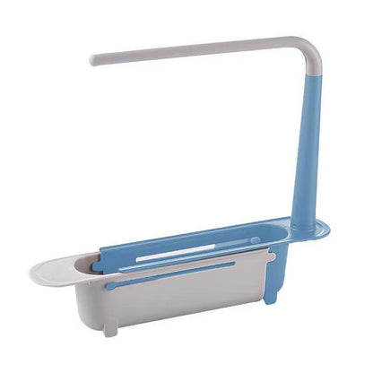 Estante telescópico multifuncional para fregadero, soporte para esponja ajustable y mejorado, expandible 2 en 1 para cocina y hogar.