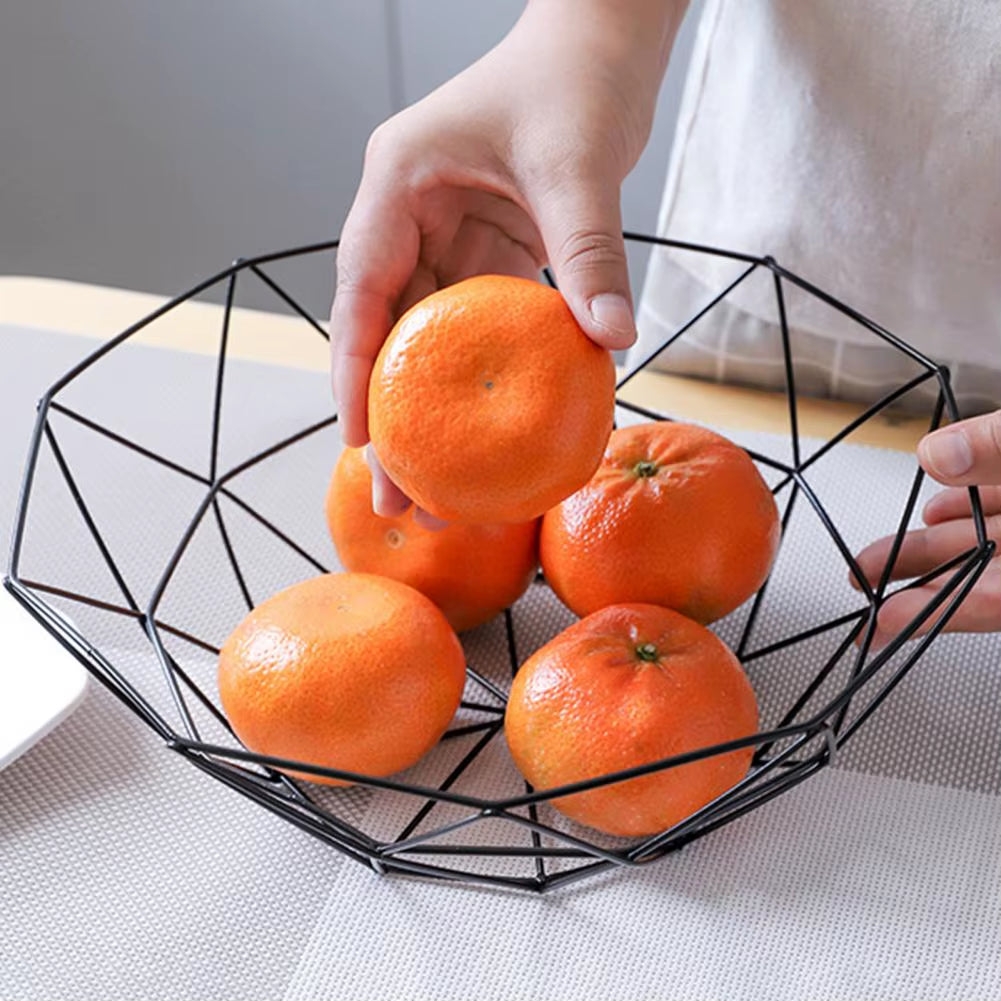 Bandeja de hierro para frutas, cesta de almacenamiento para cocina, mesa, tazón para dulces, organizador de decoración del hogar