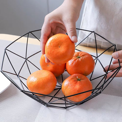 Bandeja de hierro para frutas, cesta de almacenamiento para cocina, mesa, tazón para dulces, organizador de decoración del hogar