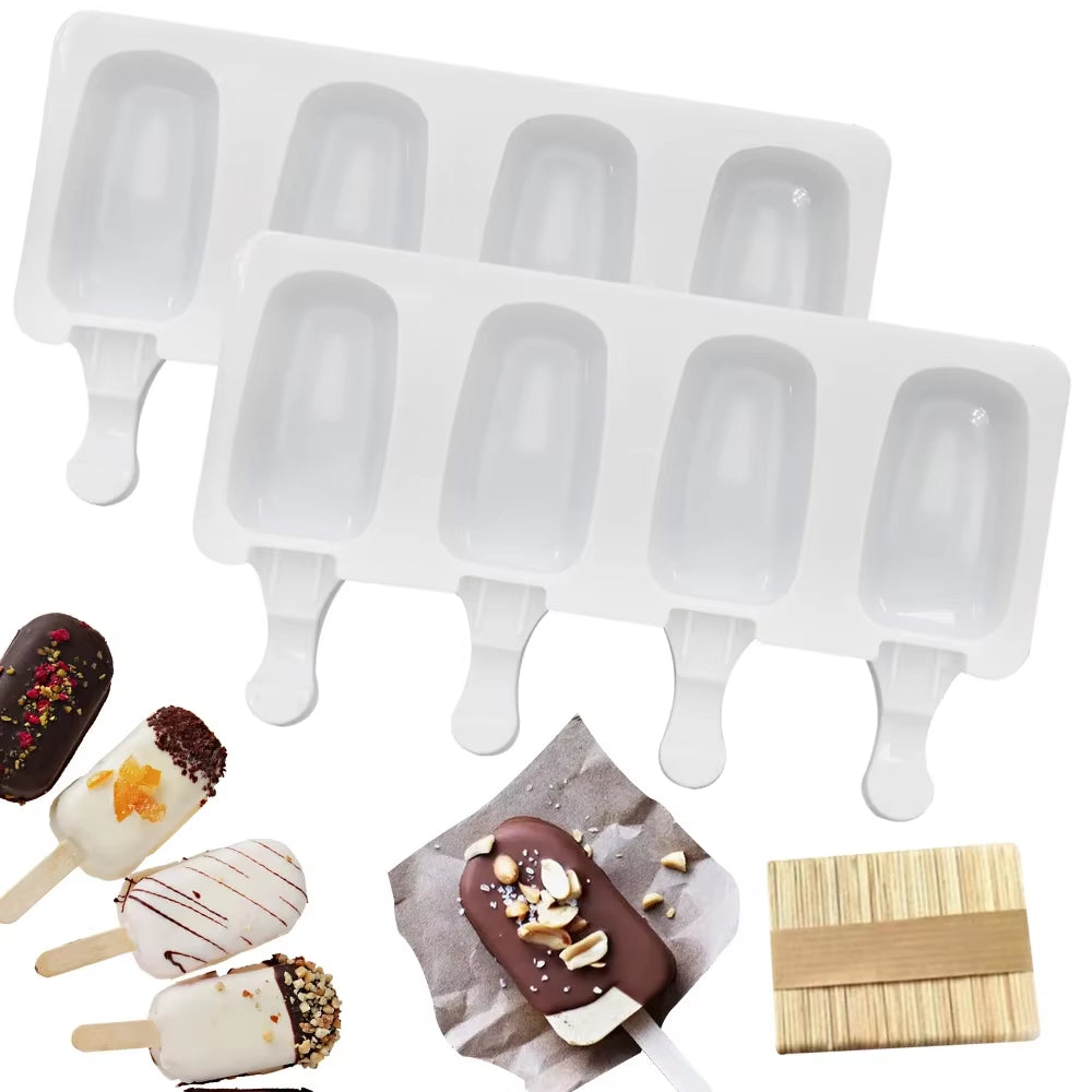 Molde de silicona Magnum de 4/8 celdas, molde de silicona para helado, moldes para paletas, molde para helado DIY, molde para hacer paletas de hielo, bandeja para hielo