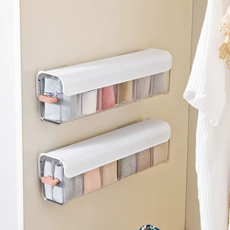 Organizador de ropa interior para el hogar, cajón con diseño push-pull y tapa a prueba de polvo, para ropa interior, calcetines y almacenamiento clasificado.