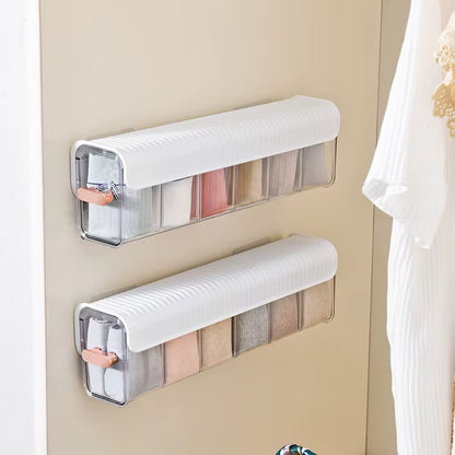Organizador de ropa interior para el hogar, cajón con diseño push-pull y tapa a prueba de polvo, para ropa interior, calcetines y almacenamiento clasificado.
