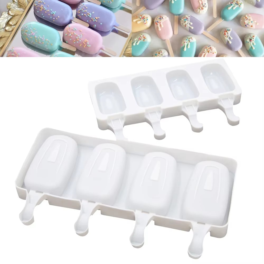 Molde de silicona Magnum de 4/8 celdas, molde de silicona para helado, moldes para paletas, molde para helado DIY, molde para hacer paletas de hielo, bandeja para hielo