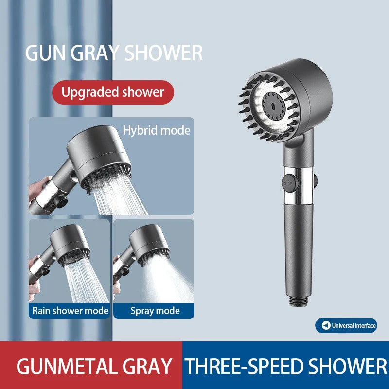 Filtros para Cabezal de ducha de alta presión con 3 modos de pulverización ajustable y filtro de cepillo de masaje, grifo de ducha de lluvia, accesorios de baño