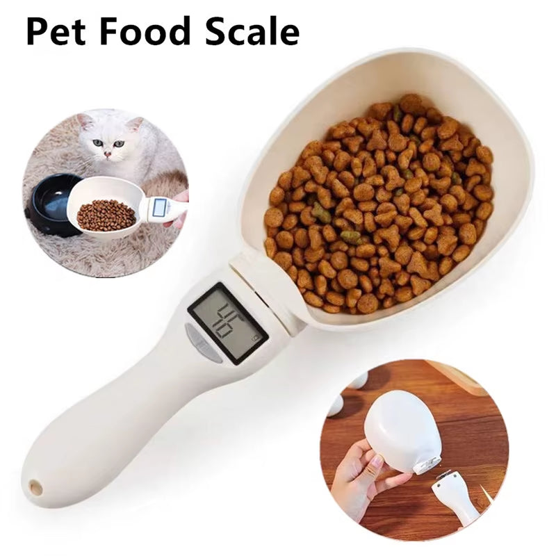 Báscula de alimentos para mascotas, cuchara medidora LCD electrónica de precisión, herramienta de pesaje, cuchara digital para alimentación de perros y gatos, báscula de cocina con pantalla