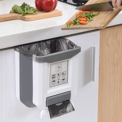 Basurero plegable para cocina, para montar en la pared, para puerta de armario, para vehículos