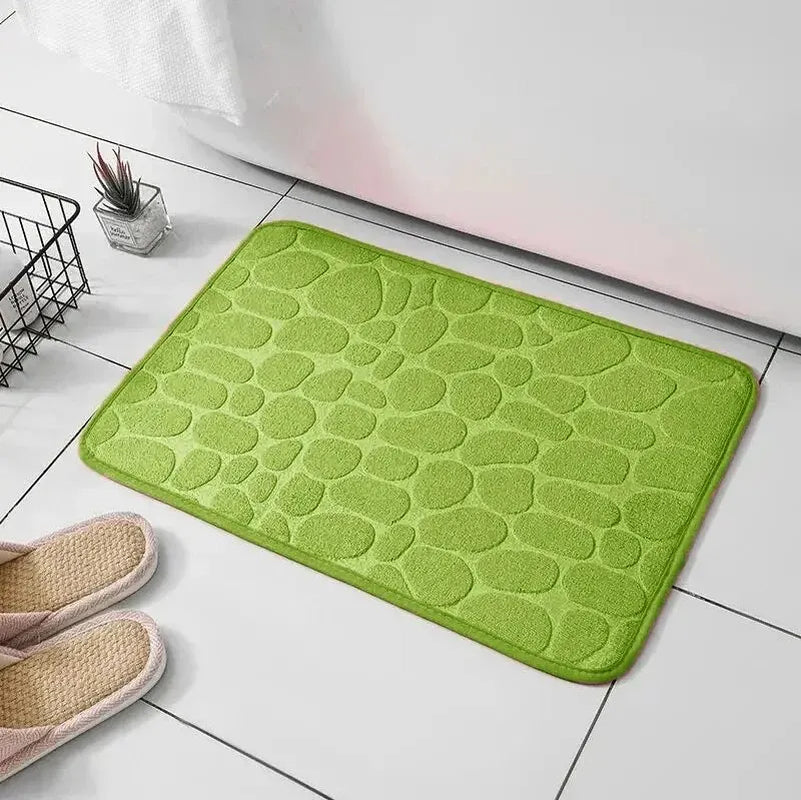 Alfombra de fibra en relieve, antideslizante, para baño y sala de estar, con guijarros, ideal para el hogar.