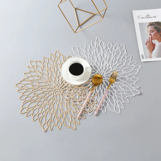 1 posavasos de PVC hueco con aislamiento, antideslizante, para mesa, decoración del hogar, boda, resistente al calor, para mesa de comedor.